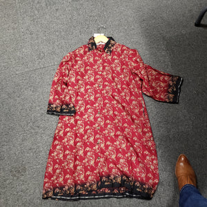 Recycled Sari Silk Shirt with Western Collar