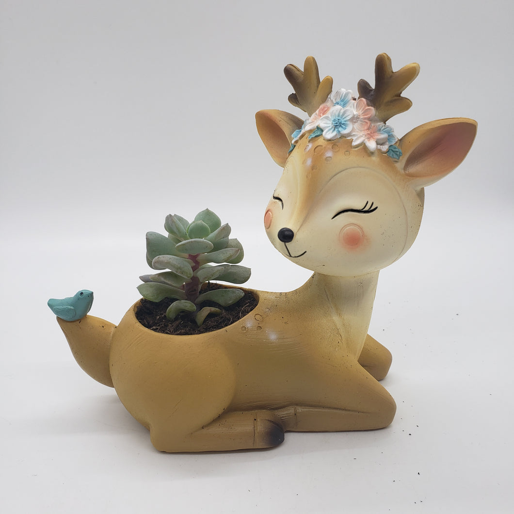 Resin Reindeer Succulent Planter