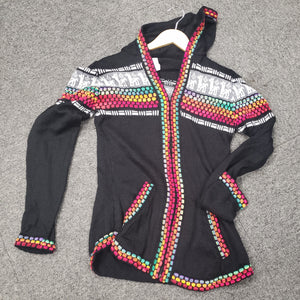 Alpaca Hooded Sweater Zip Up Cardigan