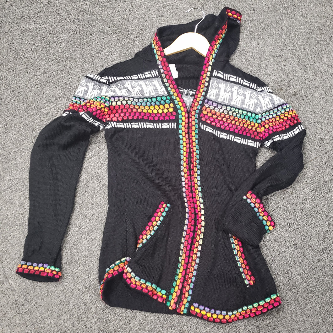 Alpaca Hooded Sweater Zip Up Cardigan