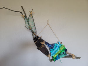 Large Blue & Green Dreamcatcher Branch Weaving