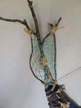 Load image into Gallery viewer, Large Blue &amp; Green Dreamcatcher Branch Weaving
