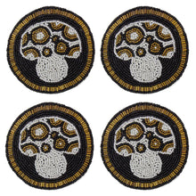 Load image into Gallery viewer, Black Mushrooms Glass Beaded Coasters
