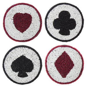 Suit of Cards Glass Beaded Coasters
