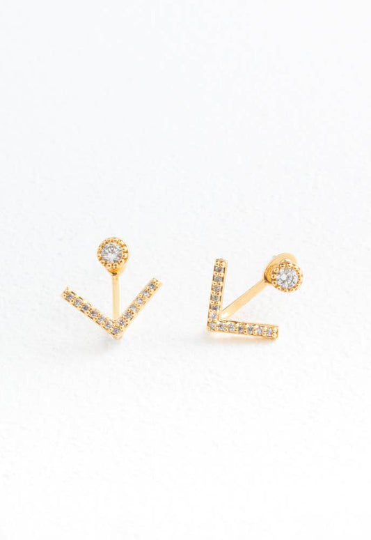 Lulu Ear Jacket Studs in Gold