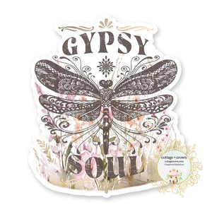 Gypsy Soul Boho Dragonfly Vinyl Decal Sticker