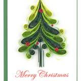 Quilled Christmas Tree Gift Enclosure Mini Card