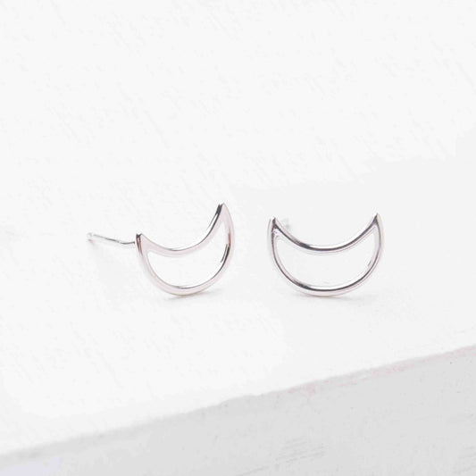 Phoenix Silver Half Moon Earrings