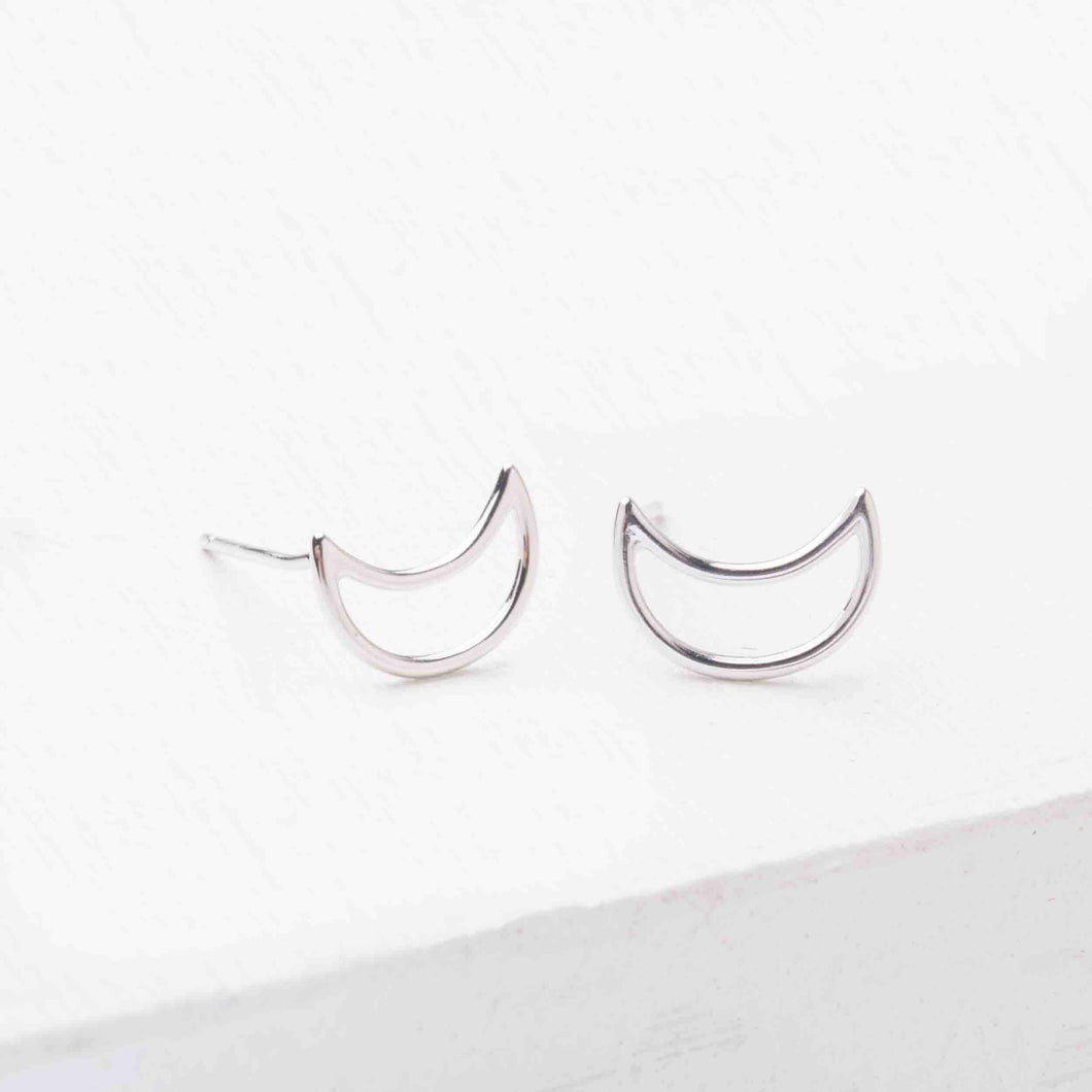 Phoenix Silver Half Moon Earrings