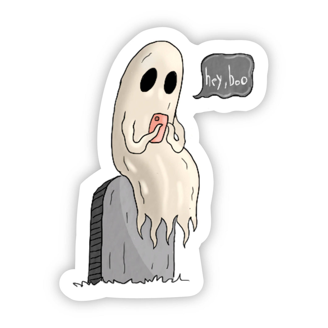 Hey, Boo Ghost Halloween Sticker