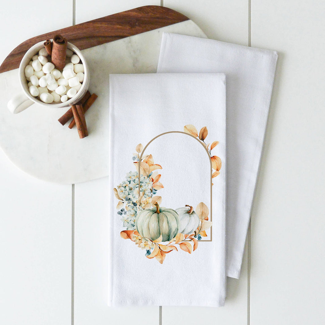 Tea Towel Pumpkin Floral Frame