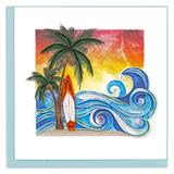 Quilled Surfing Paradise Greeting Card