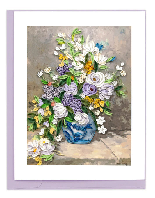 Artist Series - Quilled Spring Bouquet, Renoir Greeting Card