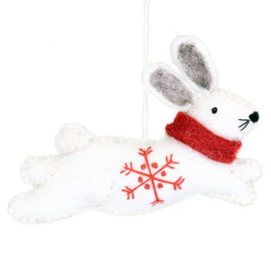 Felt Ornament: Snowflake Bunny