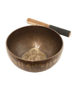 Singing Bowl: Medicine Buddha with Leather Striker