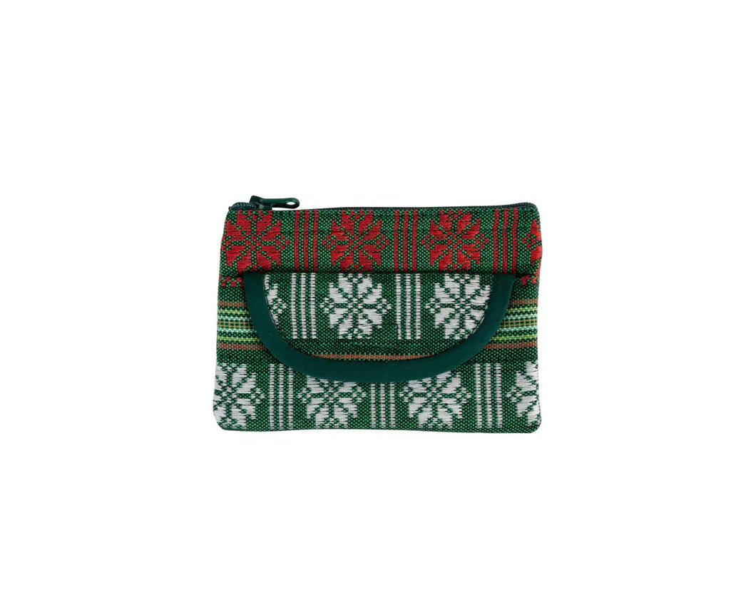 Green Jacquard Coin Purse
