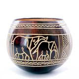 Carved Calabash Gourd Vessel with Assorted Designs