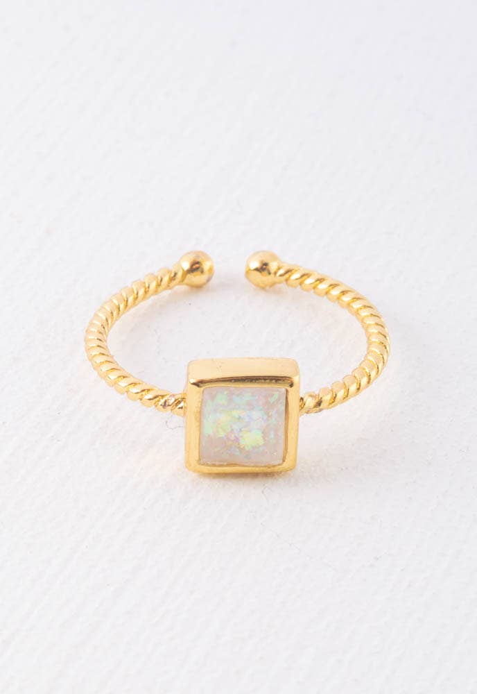 Bright Ring in Glistening White & Gold