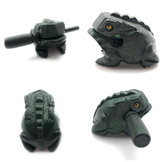 1.5 inch Green  Wooden Croaking Frog Drum