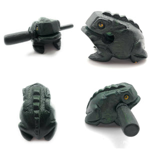 1.5 inch Green  Wooden Croaking Frog Drum