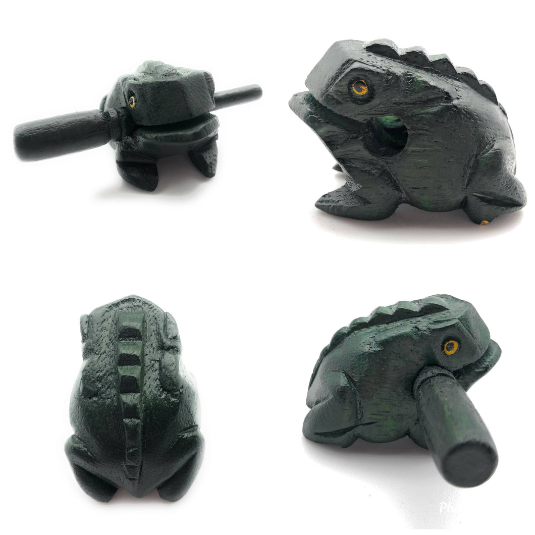1.5 inch Green  Wooden Croaking Frog Drum