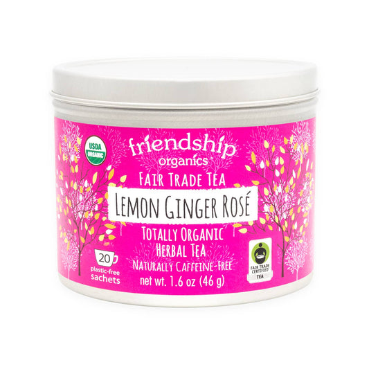Lemon Ginger Rosé Herbal Tea, Organic & Fair Trade Certified Tin