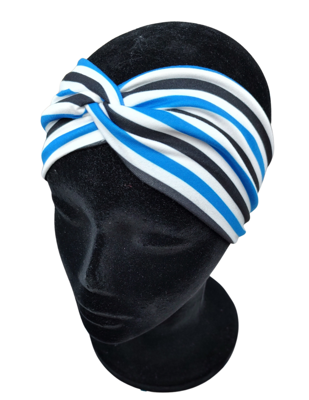Blue, White& Black Stripes Headband