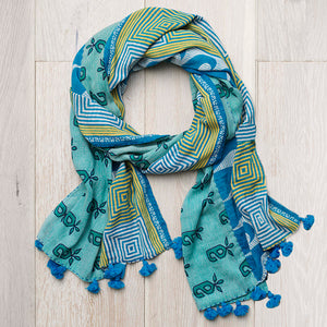 Cool Tones Kantha Scarf
