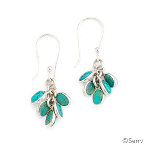 Aqua cluster Earrings