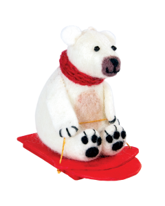 Felt Orn: Sledding Polar Bear