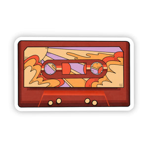 Cassette Tape Sticker - 70s Themed