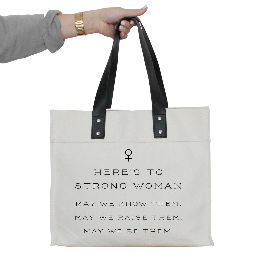 Strong Woman Market Tote: Black