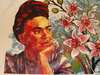 Canvas Silk Screened Frida Kahlo Tote Style 4