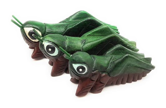 5 Inch Green Wooden Chirping Cricket