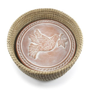 Breadwarmer Peace Dove Bin Natural Basket