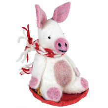 Load image into Gallery viewer, Felt Orn: Sledding Piggles
