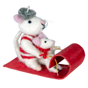Felt Orn: Toboggan Mice