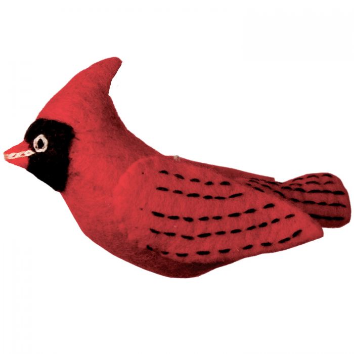 Wild Woolie Felt Bird: Cardinal
