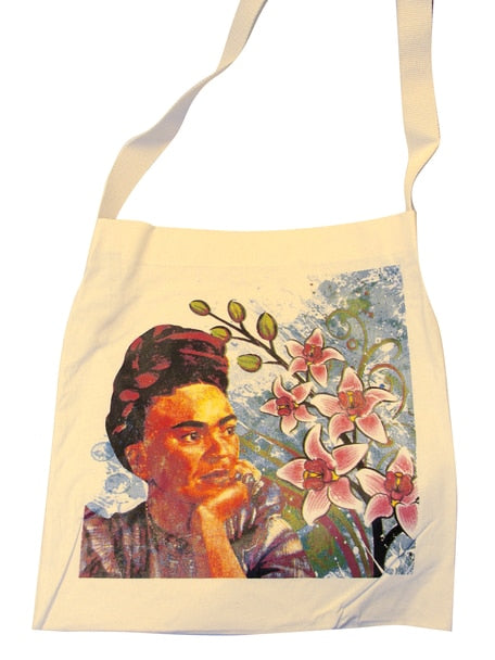 Canvas Silk Screened Frida Kahlo Tote Style 4