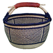 Load image into Gallery viewer, G-159A Large Round Basket w/Leather Handle
