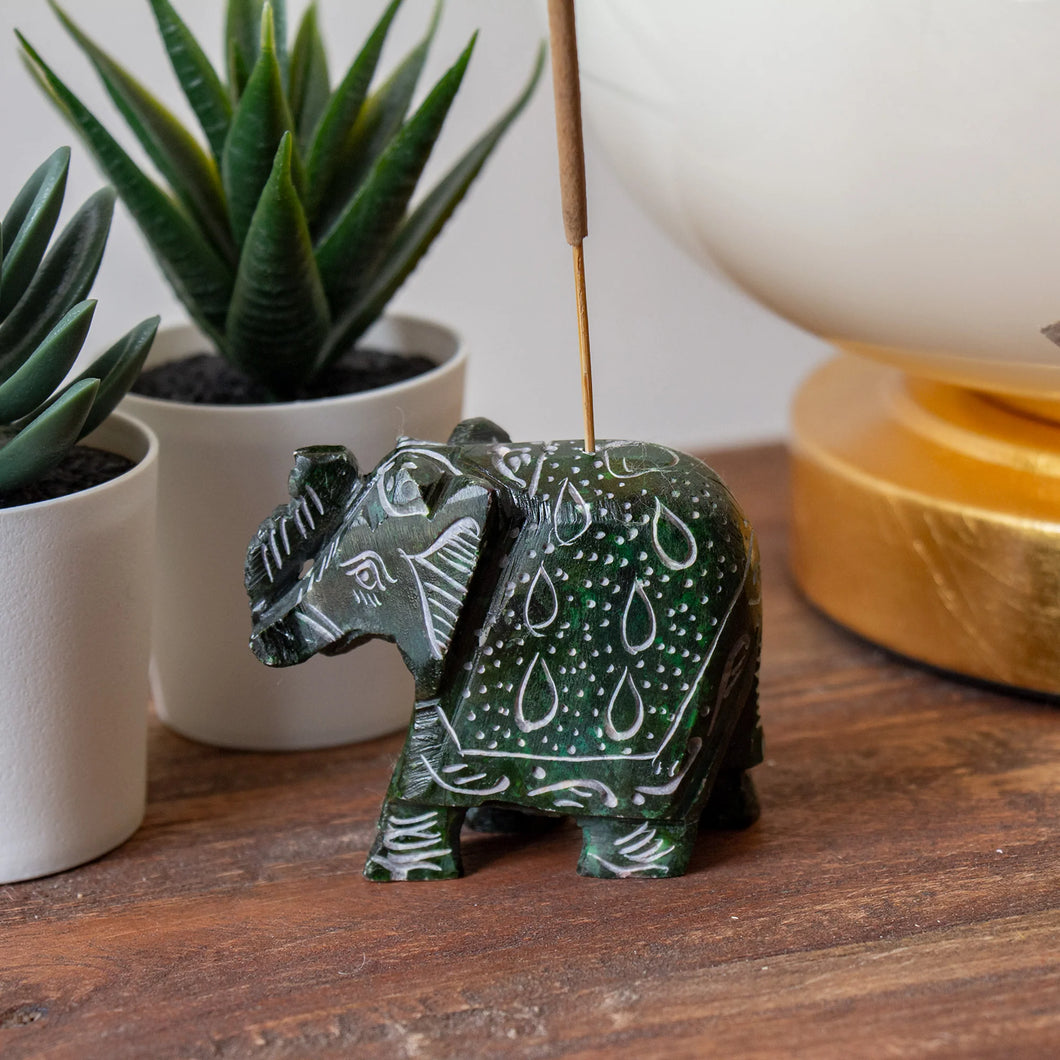 Elephant Soapstone Incense Holder