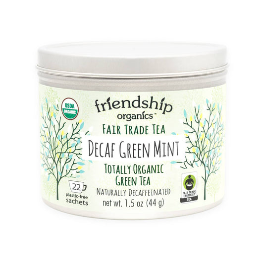 Decaf Green Mint Tea, Organic and Fair Trade Certified Tin