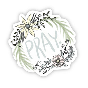 Pray Floral Sticker