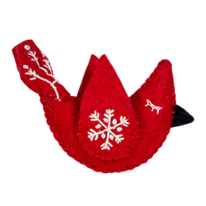 Felt Ornament: Snowflake Cardinal