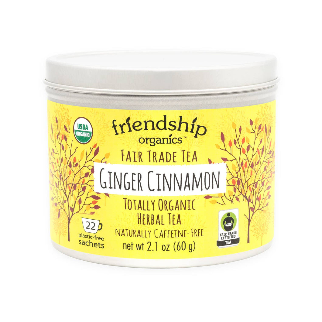Ginger Cinnamon Herbal Tea, Organic and Fair Trade Certified Tin