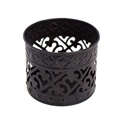 Hand Stamped Metal Lattice Votive