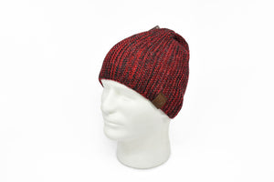 Skull Knit Beanie Hat Two Tone Shades 100% Alpaca