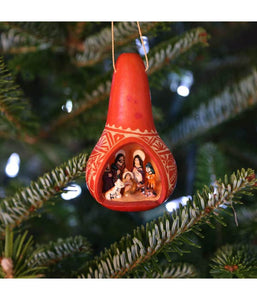 Nativity Gourd Ornament