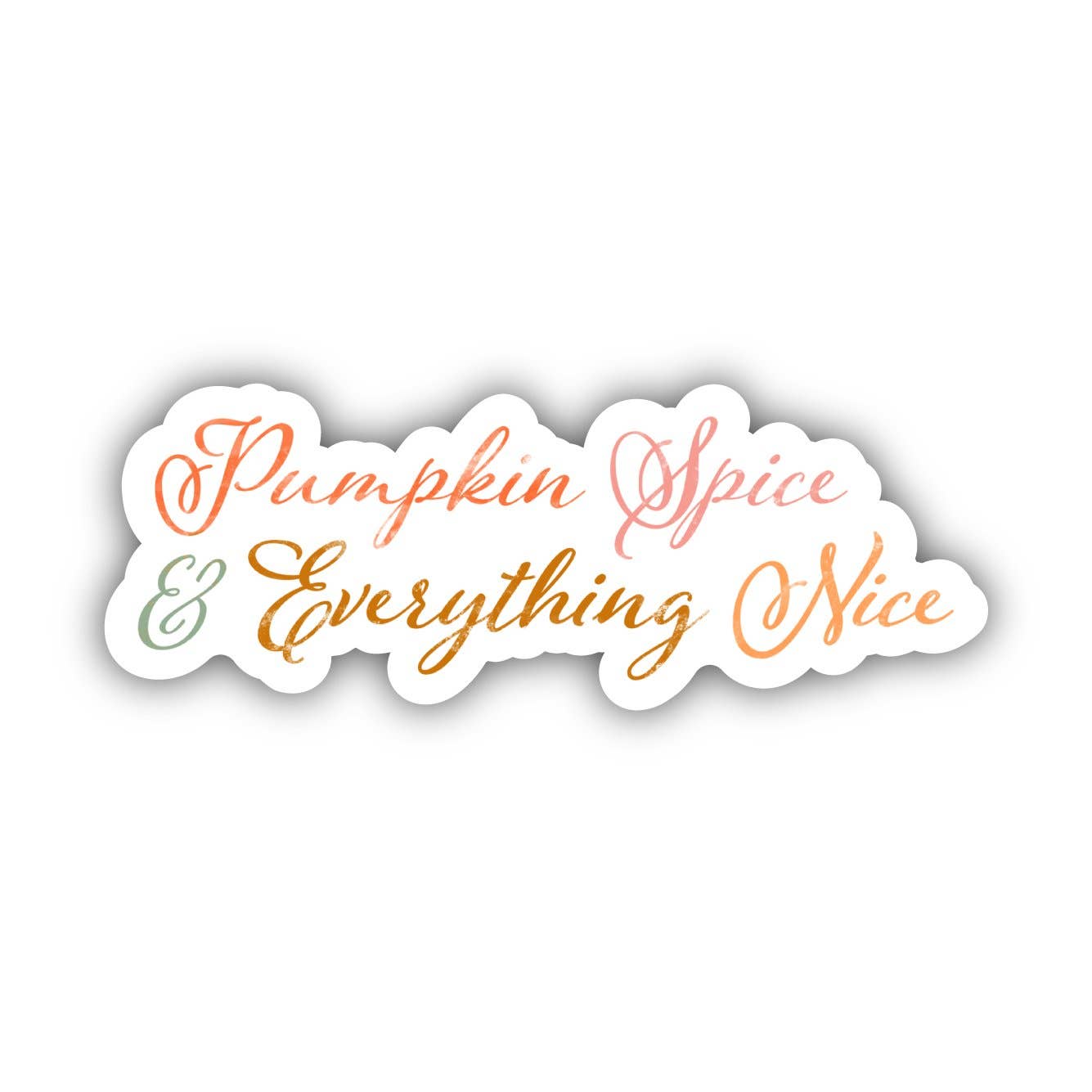Pumpkin Kisses Harvest Wishes Multicolor Calligraphy Sticker