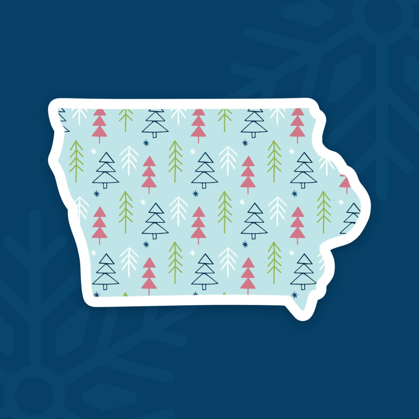 Iowa Christmas Trees State Sticker
